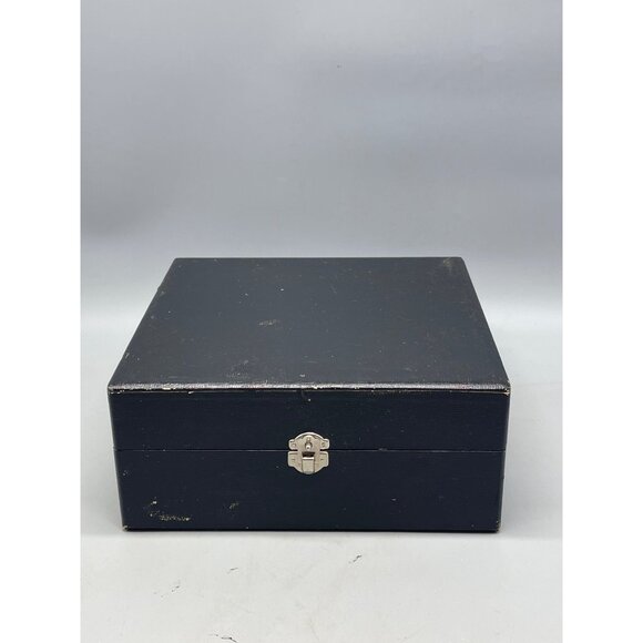 imported crystal hand cut set of 2 candle stick holder with black case 8x4" READ - Picture 2 of 10